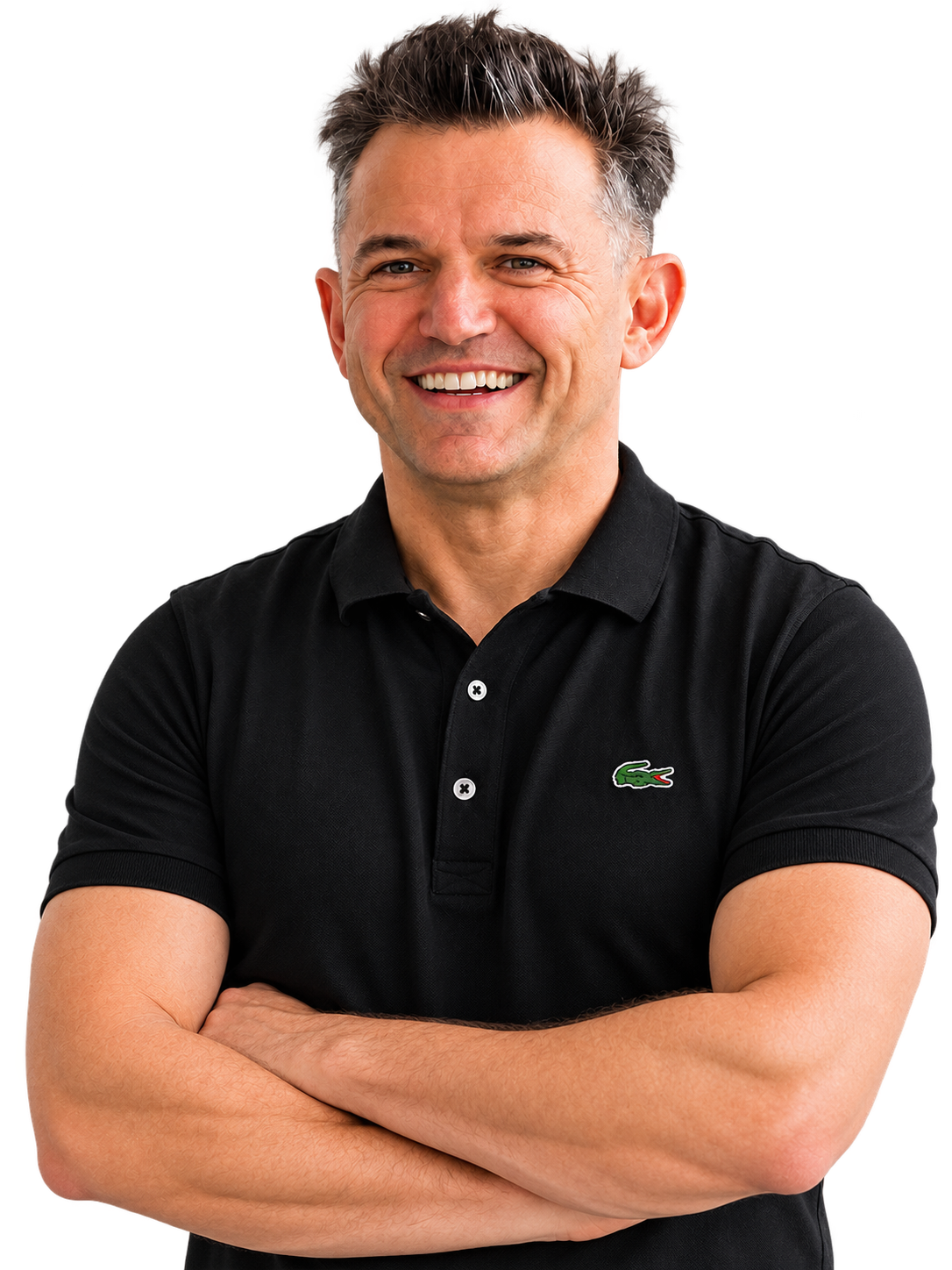 Levent, founder of GermanForJobs, smiling at a table with a notebook, coffee and books.
